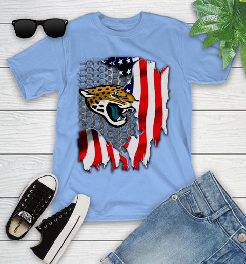 Jacksonville Jaguars NFL Football American Flag Youth T-Shirt 15