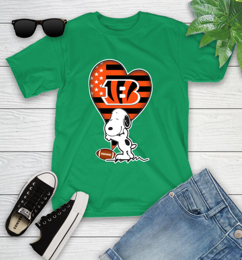 Cincinnati Bengals NFL Football The Peanuts Movie Adorable Snoopy Youth T-Shirt 6