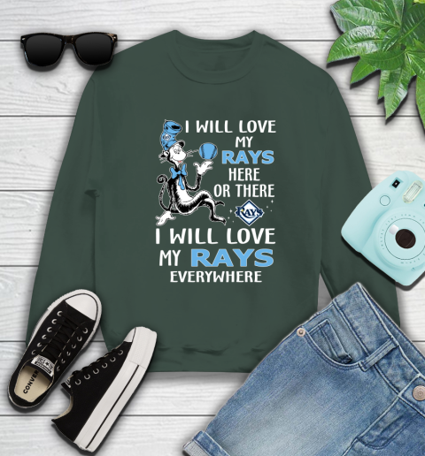 MLB Baseball Tampa Bay Rays I Will Love My Rays Everywhere Dr Seuss Shirt Sweatshirt 12
