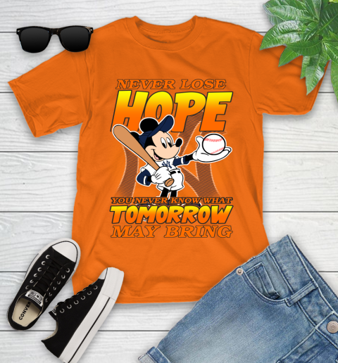 New York Yankees MLB Baseball Mickey Disney Never Lose Hope Youth T-Shirt 9