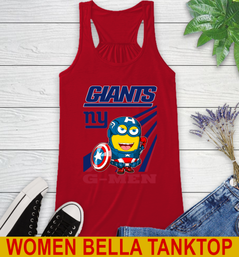 NFL Football New York Giants Captain America Marvel Avengers Minion Shirt Racerback Tank 4