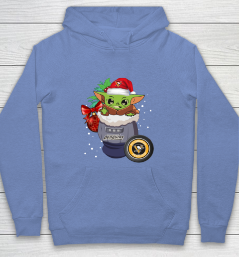 Pittsburgh Penguins Christmas Baby Yoda Star Wars Funny Happy NHL Youth Hoodie 10