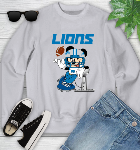 NFL Detroit Lions Mickey Mouse Disney Super Bowl Football T Shirt Youth Sweatshirt 4