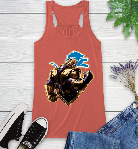 NFL Thanos Avengers Endgame Football Sports Detroit Lions Racerback Tank 4