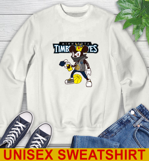 Minnesota Timberwolves NBA Basketball Mickey Peace Sign Sports Sweatshirt