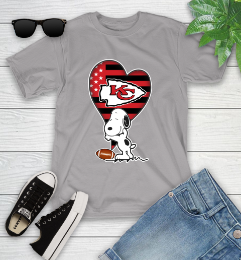 Kansas City Chiefs NFL Football The Peanuts Movie Adorable Snoopy Youth T-Shirt 4