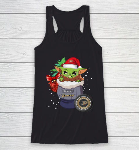 Anaheim Ducks Christmas Baby Yoda Star Wars Funny Happy NHL Racerback Tank