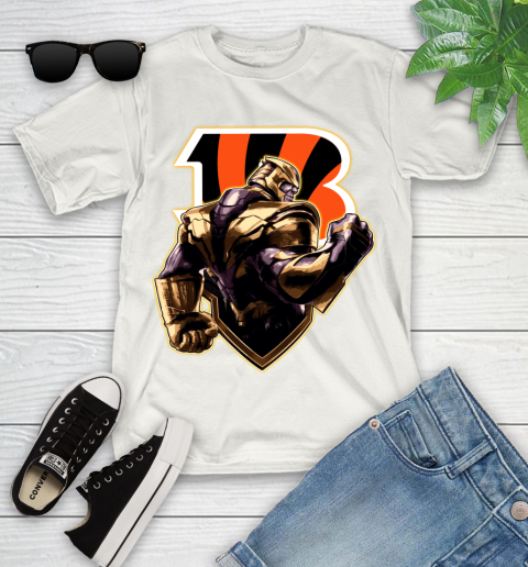 NFL Thanos Avengers Endgame Football Sports Cincinnati Bengals Youth T-Shirt
