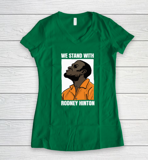 We Stand With Rodney Hinton Women's V-Neck T-Shirt 3
