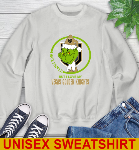 Vegas Golden Knights NHL Christmas Grinch I Hate People But I Love My Favorite Hockey Team Sweatshirt 5