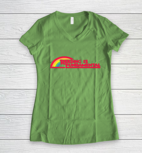 Reading Rainbow t shirt Reading is Fundamental Gay Rainbow Women's V-Neck T-Shirt 5