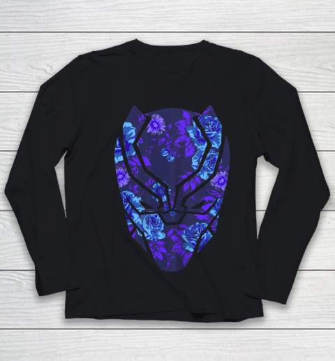 Marvel Avengers Black Panther Floral Mask Youth Long Sleeve