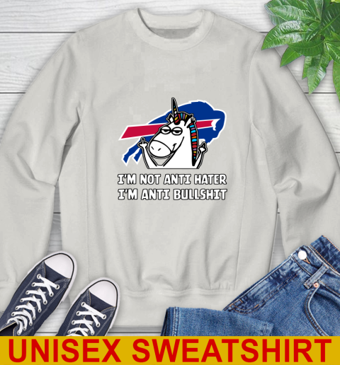 Buffalo Bills NFL Football Unicorn I'm Not Anti Hater I'm Anti Bullshit Sweatshirt 12