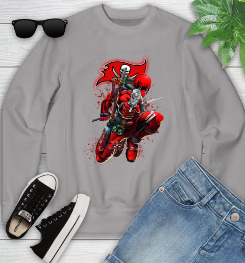 NFL Deadpool Marvel Comics Sports Football Tampa Bay Buccaneers Youth Sweatshirt 4