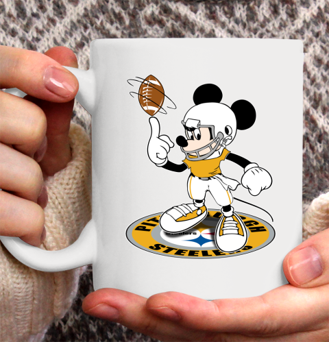 NFL Football Pittsburgh Steelers Cheerful Mickey Disney Shirt Ceramic Mug 15oz 2