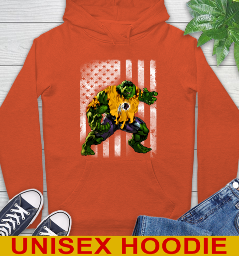 Washington Redskins Hulk Marvel Avengers NFL Football American Flag Hoodie 4