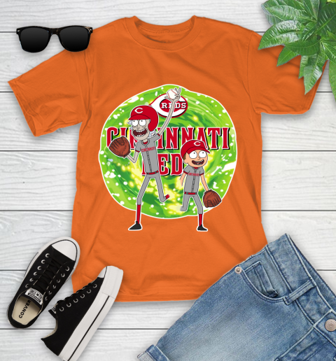MLB Cincinnati Reds Rick And Morty Baseball Sports Youth T-Shirt 7