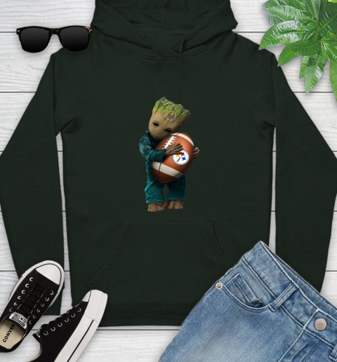 NFL Groot Guardians Of The Galaxy Football Sports Pittsburgh Steelers Youth Hoodie 13