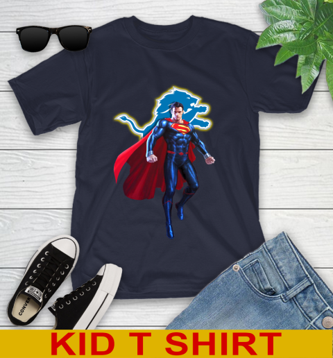 NFL Superman DC Sports Football Detroit Lions Youth T-Shirt 3