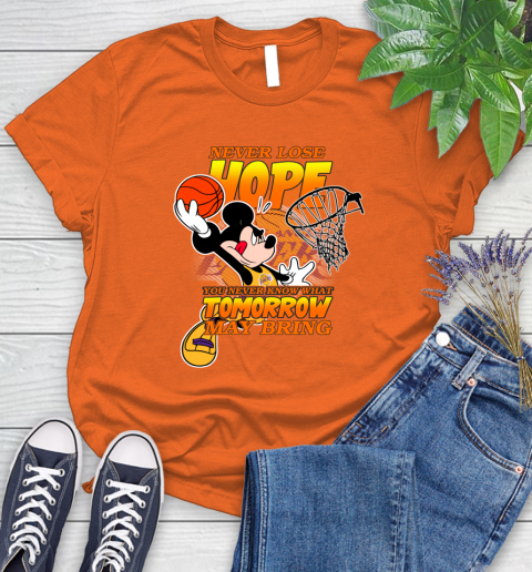 Los Angeles Lakers NBA Basketball Mickey Disney Never Lose Hope Women's T-Shirt 3