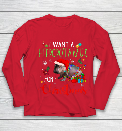 I Want A Hippopotamus For Christmas Hippo Fiona Youth Long Sleeve 8
