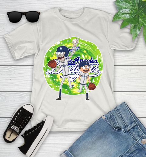 MLB Los Angeles Dodgers Rick And Morty Baseball Sports Youth T-Shirt 12