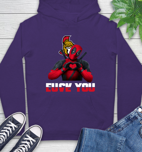 NHL Ottawa Senators Deadpool Love You Fuck You Hockey Sports Hoodie 5