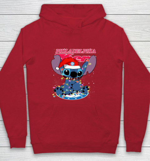 Philadelphia 76ers NBA noel stitch Basketball Christmas Youth Hoodie 6