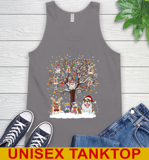 Bulldog dog pet lover light christmas tree shirt 72