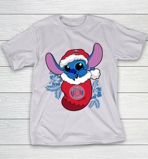 LA Clippers Christmas Stitch In The Sock Funny Disney NBA Youth T-Shirt 5
