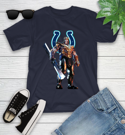 NFL Thanos Gauntlet Avengers Endgame Football Indianapolis Colts Youth T-Shirt 3