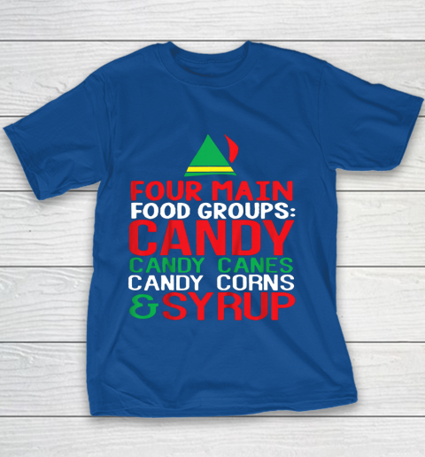 4 Main Food Groups Elf Buddy Christmas Youth T-Shirt 6