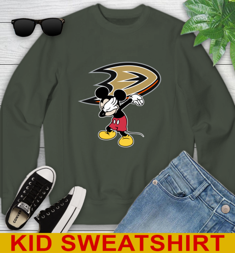 Anaheim Ducks NHL Hockey Dabbing Mickey Disney Sports Youth Sweatshirt 9