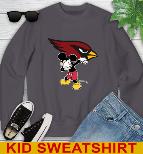 Arizona Cardinals NFL Football Dabbing Mickey Disney Sports Youth Sweatshirt 6