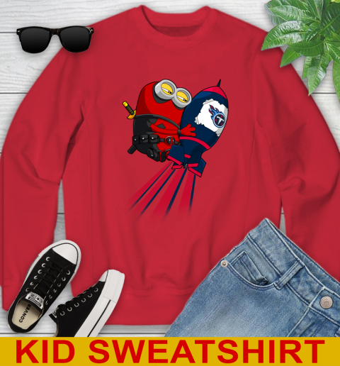 NFL Football Tennessee Titans Deadpool Minion Marvel Shirt Youth Sweatshirt 7