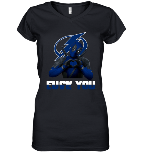 NHL Tampa Bay Lightning Deadpool Love You Fuck You Hockey Sports 7nIjqXruDDC women v neck t shirt 39 95 151514 front black