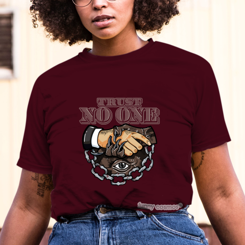 Air Jordan 1 Patina Matching Sneaker Tshirt Trust No One Eye Brown and Gray Jordan Tshirt