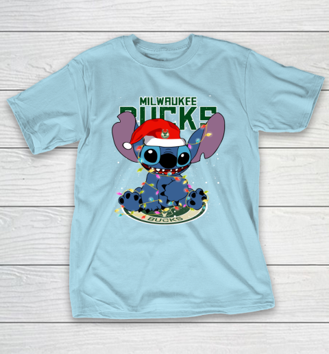 Milwaukee Bucks NBA noel stitch Basketball Christmas T-Shirt 10