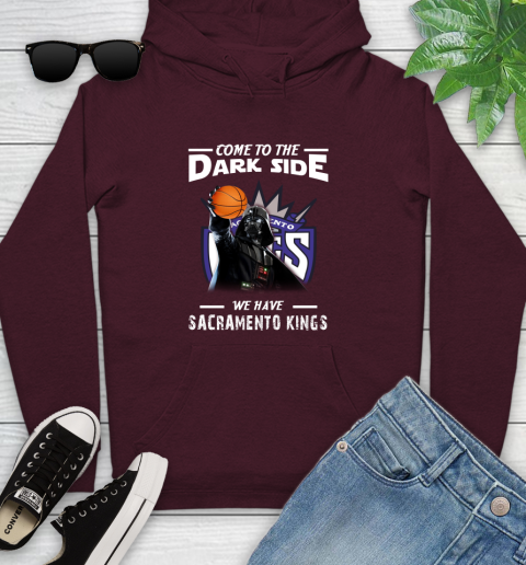 NBA Come To The Dark Side We Have Sacramento Kings Star Wars Darth Vader Basketball Youth Hoodie 7