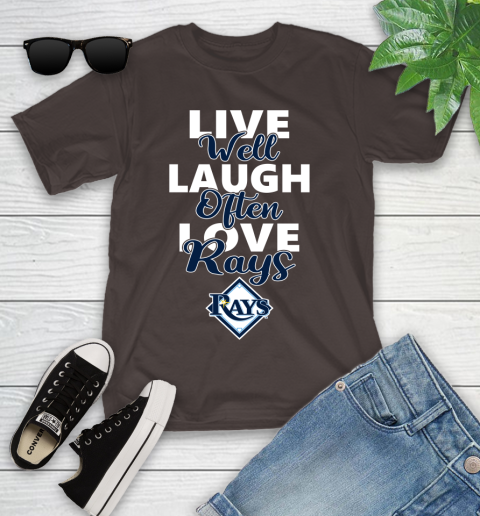 MLB Baseball Tampa Bay Rays Live Well Laugh Often Love Shirt Youth T-Shirt 6