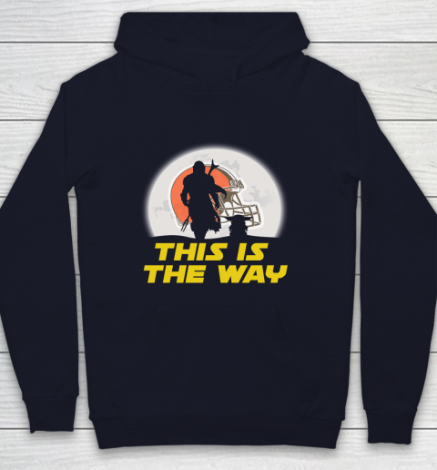 Cleveland Browns NFL Football Star Wars Yoda And Mandalorian This Is The Way Youth Hoodie 2
