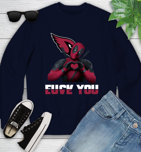 NHL Arizona Cardinals Deadpool Love You Fuck You Football Sports Youth Sweatshirt 2