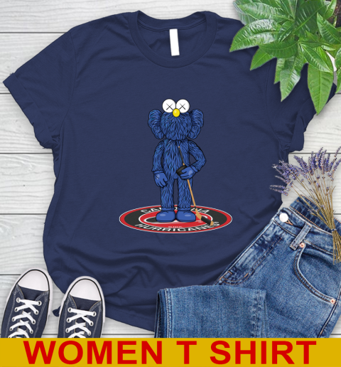 NHL Hockey Carolina Hurricanes Kaws Bff Blue Figure Shirt Women's T-Shirt 12