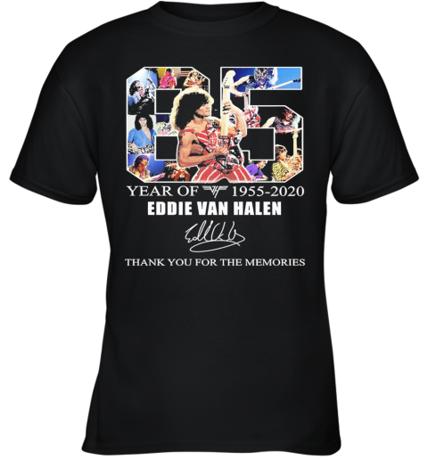 65 Year Of Eddie Van Halen 1955 2020 Thank You For The Memories Youth T-Shirt
