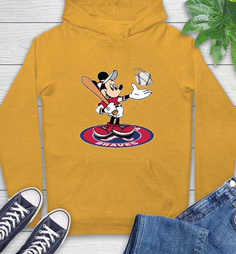 MLB Baseball Atlanta Braves Cheerful Mickey Disney Shirt Hoodie 4 MLB Baseball Atlanta Braves Cheerful Mickey Disney Shirt Hoodie - Image 4