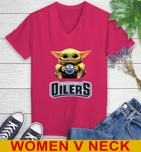 NHL Hockey Edmonton Oilers Star Wars Baby Yoda Shirt 86