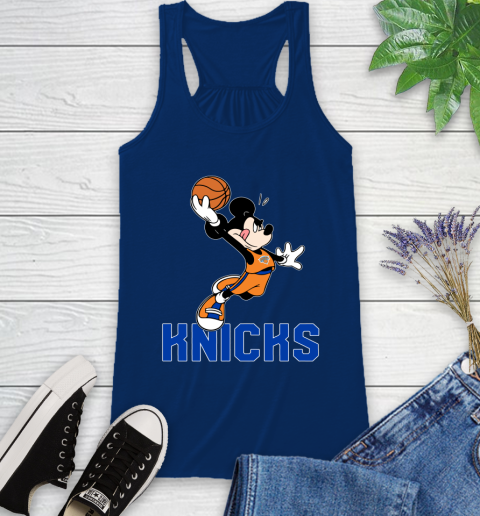 NBA Basketball New York Knicks Cheerful Mickey Mouse Shirt Racerback Tank 8