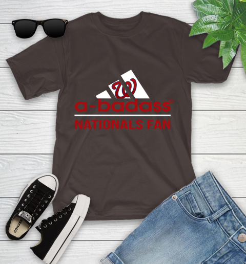MLB A Badass Washington Nationals Fan Adidas Baseball Sports Youth T-Shirt 7