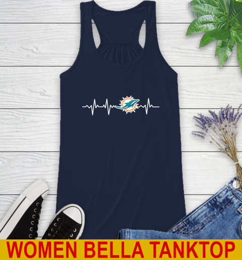 Miami Dolphins NFL Football Heart Beat Shirt Racerback Tank 9