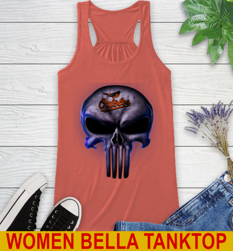 Baltimore Orioles MLB Baseball Punisher Skull Sports Racerback Tank 3